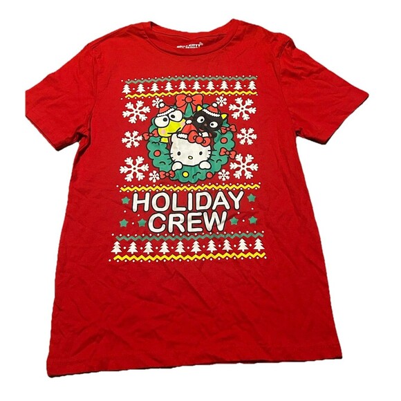 Hello Kitty & Friends Holiday Crew Christmas T-Shirt Red Size Small 2024 Sanrio - Picture 1 of 3